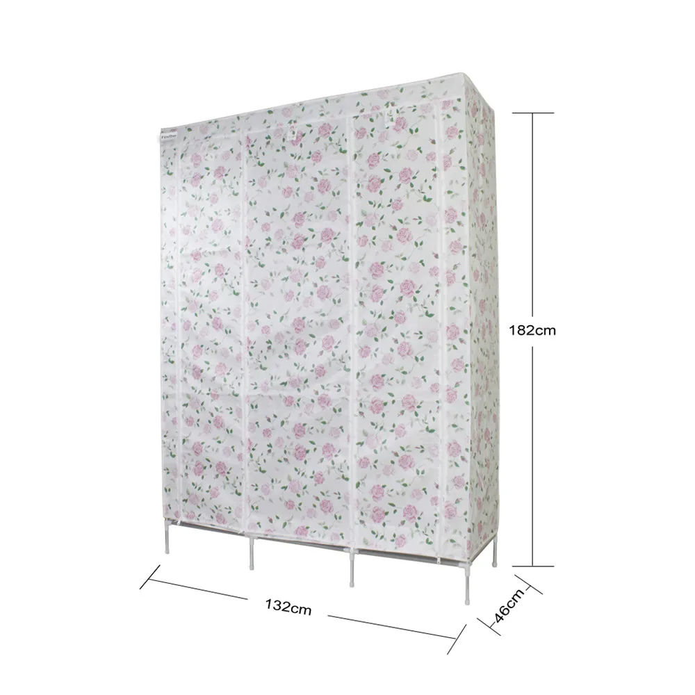 Finether цветочный принт двойная модульная металлическая рамка ткань шкаф большой и
