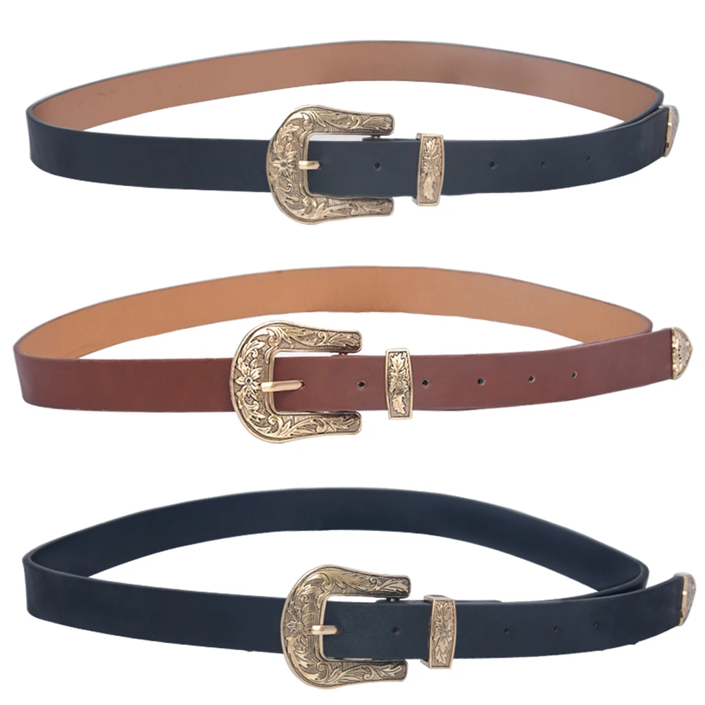 Women Waistband Vintage PU Leather Ethnic Pants Waist Belt Gifts Jeans Fashion Pin Buckle Clothes Accessories Dresses Docoration |