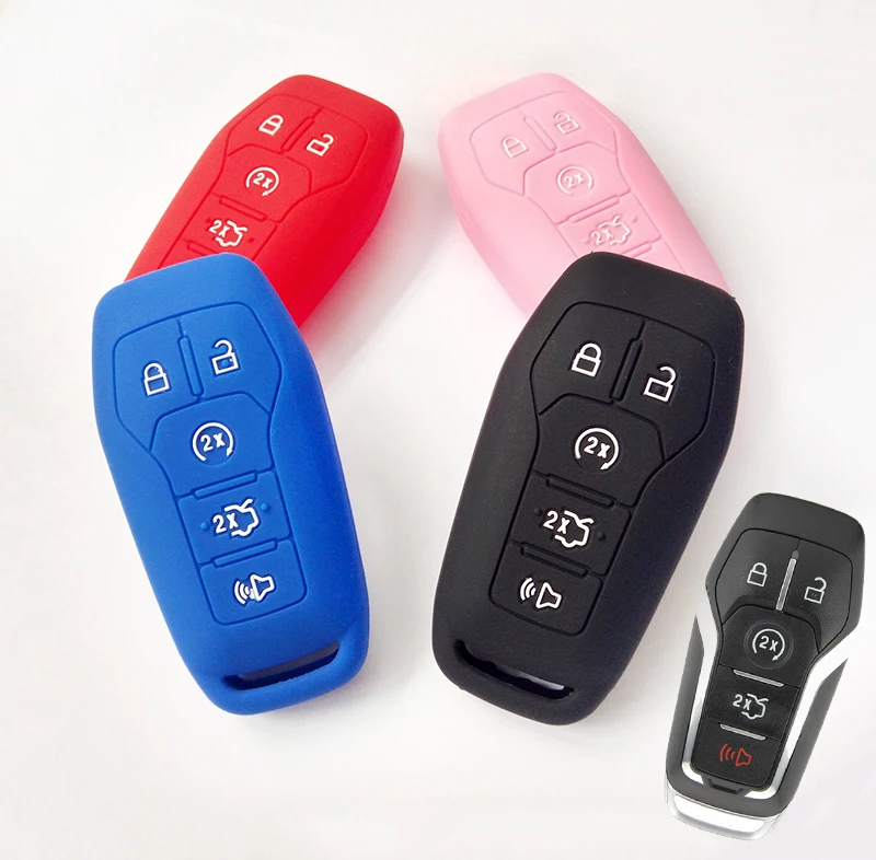 Силиконовый чехол для автомобильного брелока без ключа с 5 кнопками подходит Ford