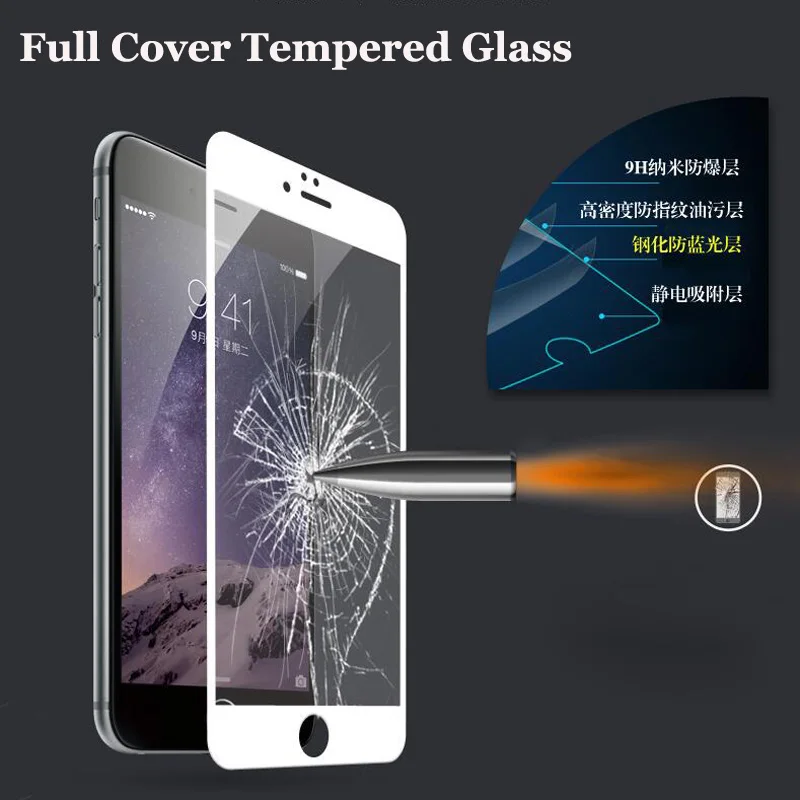 Закаленное стекло GerTong 9H с полным покрытием для iPhone 6 6S 7 8 Plus X XR XS Max защитная пленка