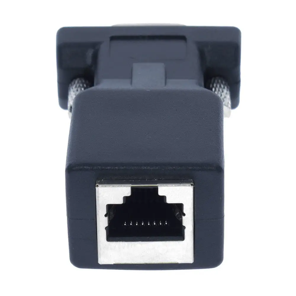 DB9 RS232 гнездовой порт к RJ45 разъем Серийный удлинитель LAN CAT5 CAT6 сетевой Ethernet кабель