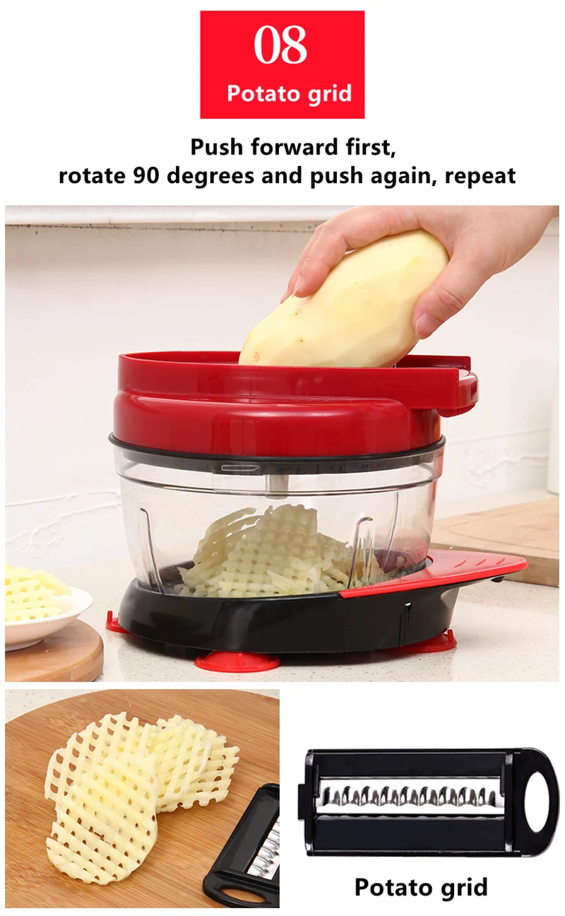 Multi-function Manual Vegetable Cutter Mandoline Slicer Meat Grinder Crusher Fruit Potato Carrot Chopper Kitchen Accessories