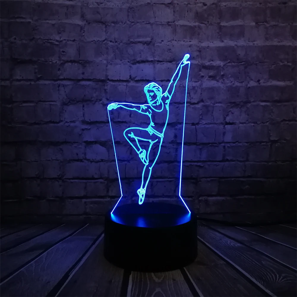 Элегантный танцор человек 3D лампа ночник USB СВЕТОДИОДНЫЙ освещения Mulitcolor Рождественский подарок декоративные luminaria Таблица Спальня светильник