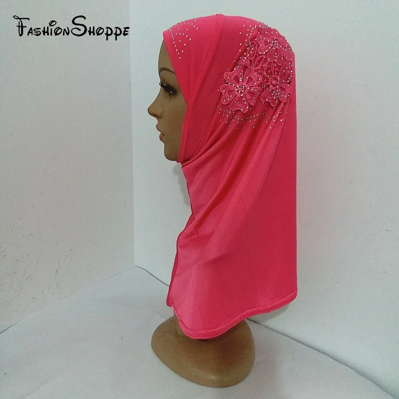 2017 детский мусульманский хиджаб для девочек искусственные платки с красивыми