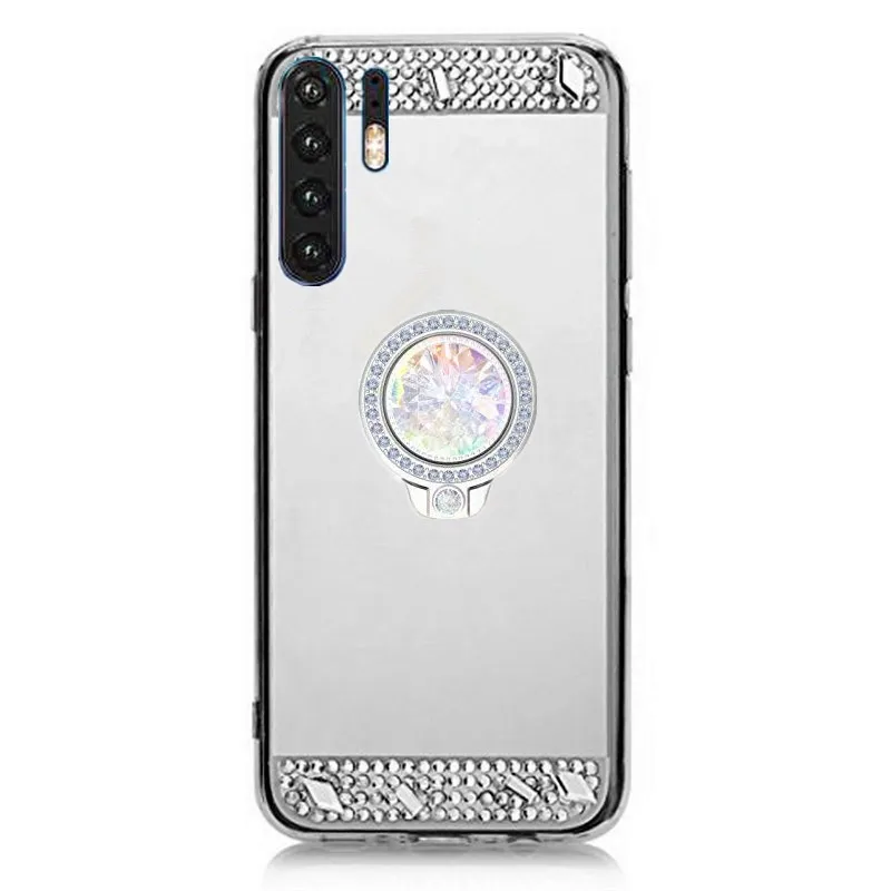 Чехол для телефона Huawei P30 Pro с 3D сияющим кристаллом и зеркальным кольцом задняя