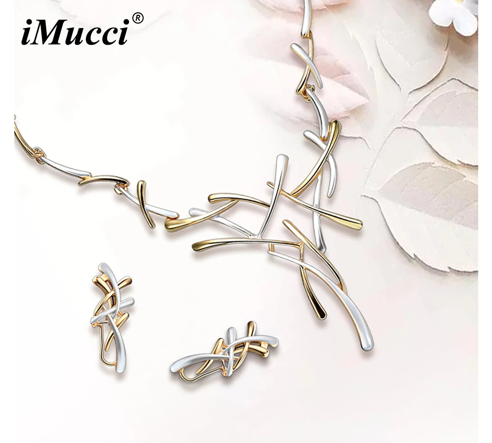 IMucci/JEWELS Роскошные модные золотые и серебряные цвета серьги шпильки/Колье Bijoux