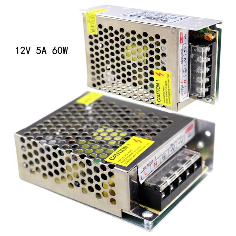 DC 12v 5a источник питания AC 110V 220V к 12V адаптер ac dc 60w Алюминиевый Светодиодный драйвер
