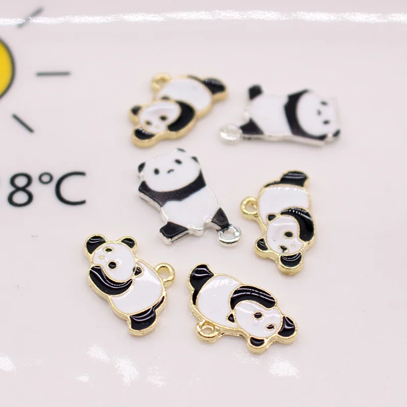 Эмалированные кулоны с пандой для самостоятельной сборки 6 шт. подвесы фурнитура
