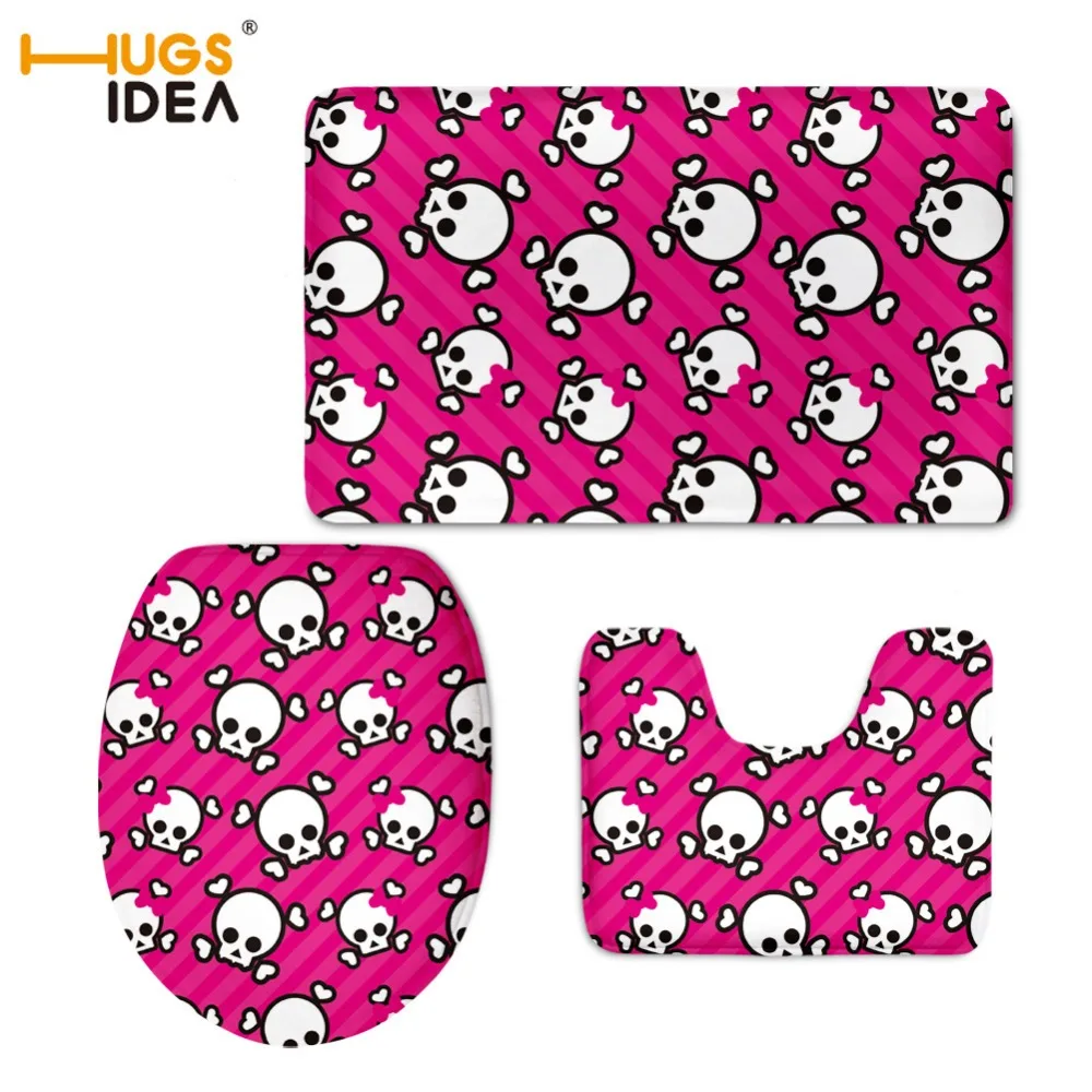 HUGSIDEA симпатичный мультяшный Череп чехол на сиденье унитаза 3D мягкий для домашний