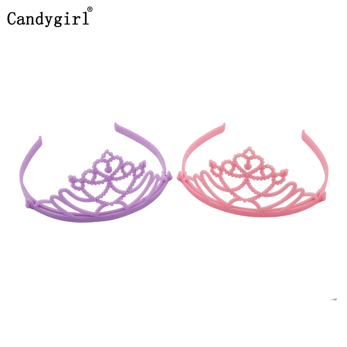 6 шт. Candygirl пластиковая повязка-корона для маленьких девочек Детская тиара обруч для волос аксессуары, лента для волос головной убор DIY