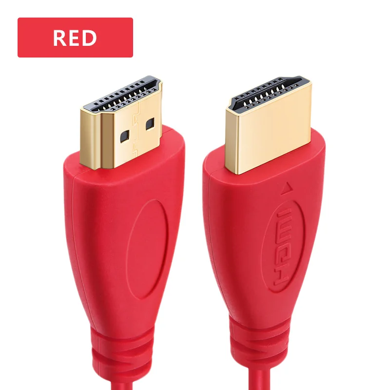 SL HDMI кабель 1 м 2 м 3 м 5 м 7,5 м 10 м кабель со штыревыми соединителями на обоих концах для подключения позолоченный HDMI 1,4 V 1080 P 3D для PS3 проектор HD ЖК-дисплей Apple ТВ фута, компьютерный кабель - Цвет: red