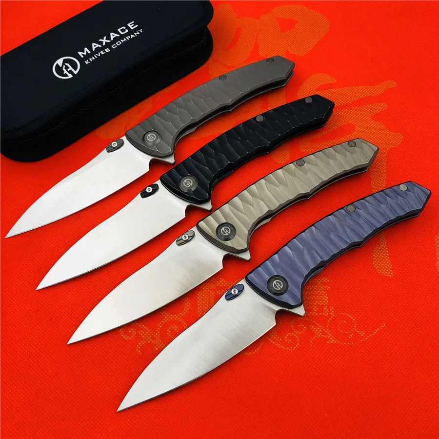 MAXACE Ворон Флиппер складной нож M390 лезвие TC4 титановая ручка Открытый лагерь Охота выживания карманные Кухонные Ножи EDC инструмент