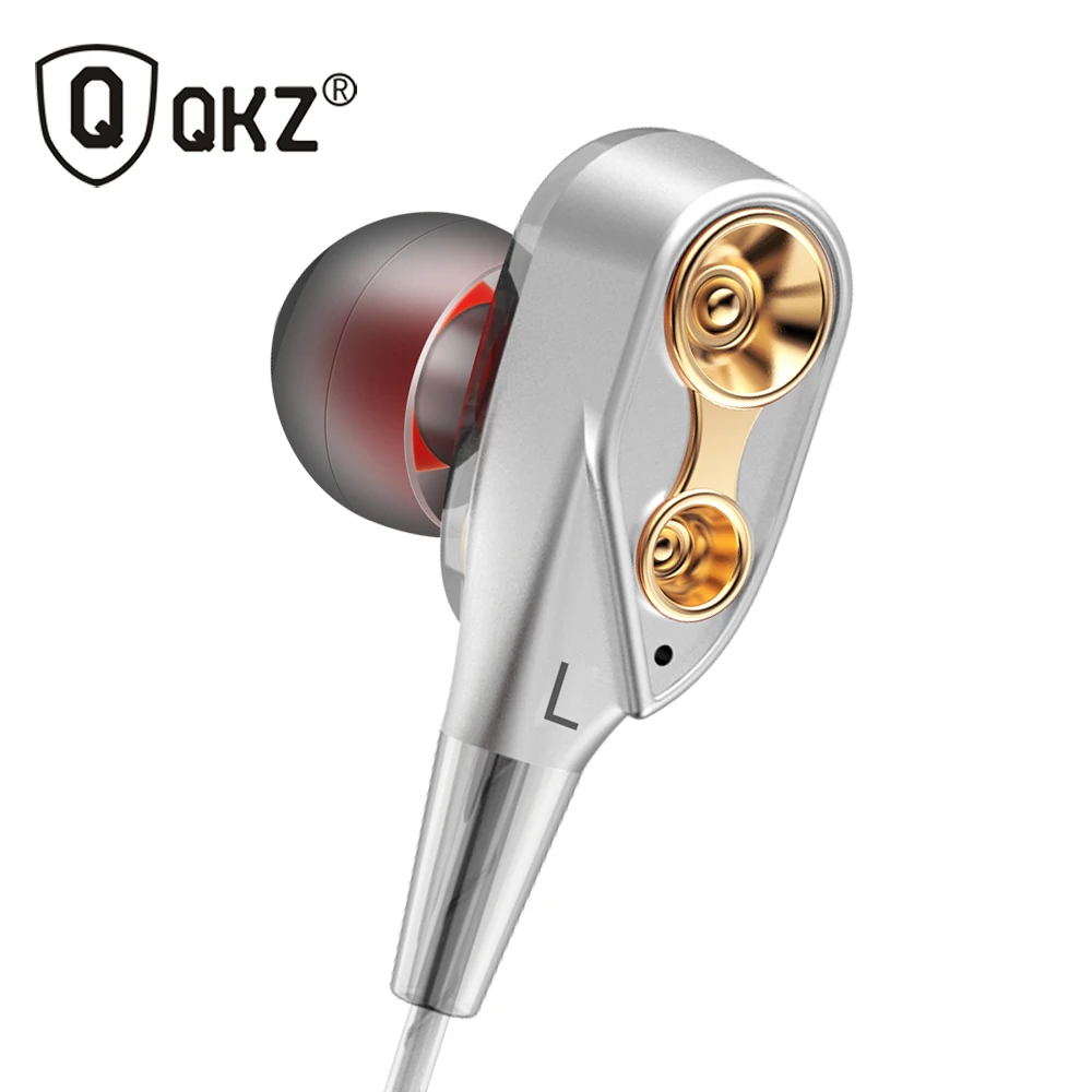 Наушники-вкладыши QKZ CK8 с двойным драйвером басовые стереонаушники микрофоном