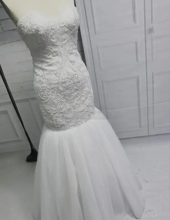 picture color ivory Erosebridal Новое поступление Свадебные платья без бретелей кружевное свадебное платье длиной до пола без поезда платье невесты - Цвет: picture color ivory