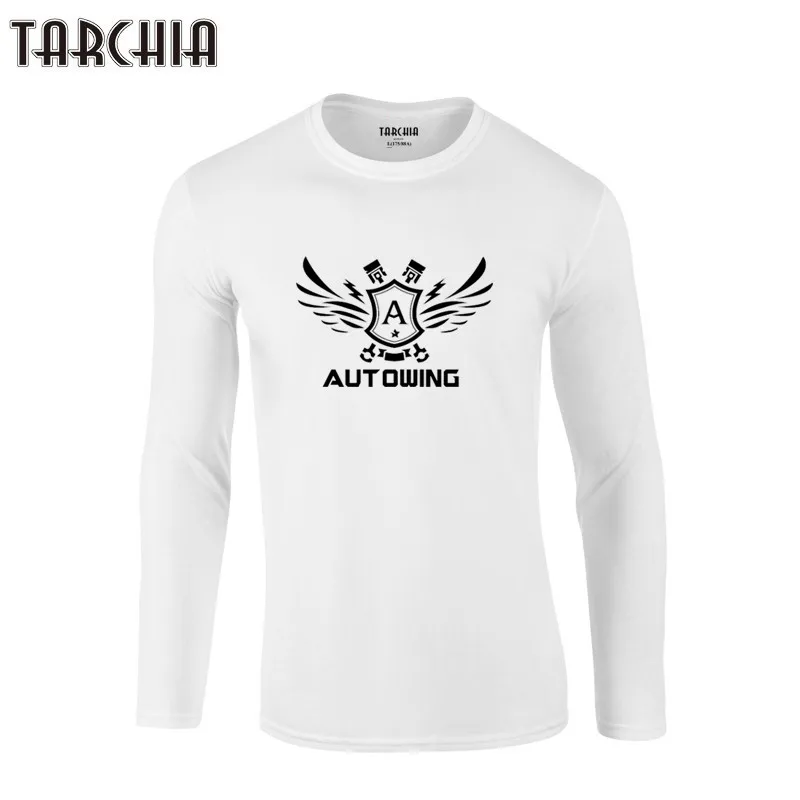 Футболка TARCHIA мужская с длинным рукавом 2021 хлопок принтом в виде автокрыла летняя