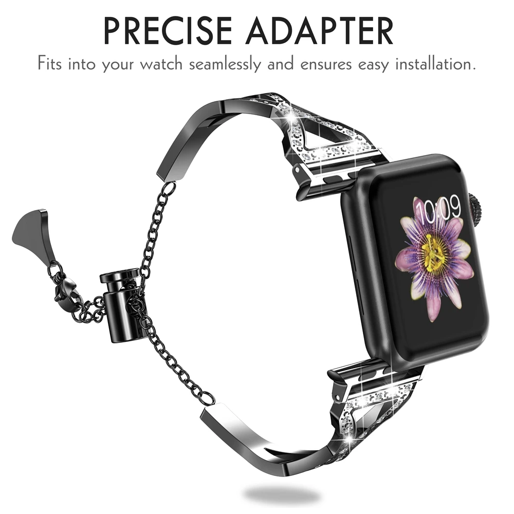 Регулируемый ремешок для Apple Watch iWatch 4 3 2 42 мм/38 мм/44 мм/40 мм нержавеющая сталь