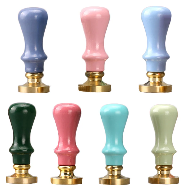 Diy Seal Tool Wax Seal Stamp Accessories Wood Handle Retro Portable Just Handles Macaron Color Mini 1Pc