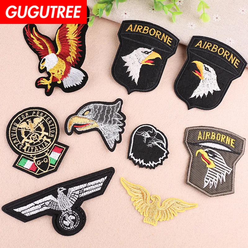 GUGUTREE вышитая армейская нашивка с орлом Мультяшные нашивки искусственные для
