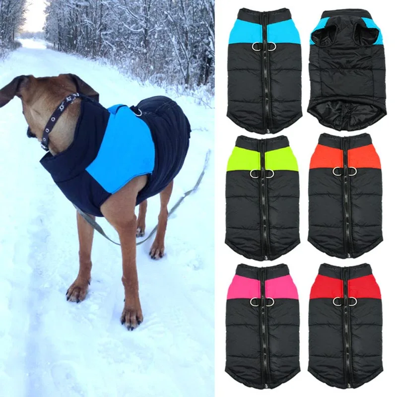 Водонепроницаемый собака Zip-up жилет куртка Чихуахуа Костюмы теплая зимняя одежда