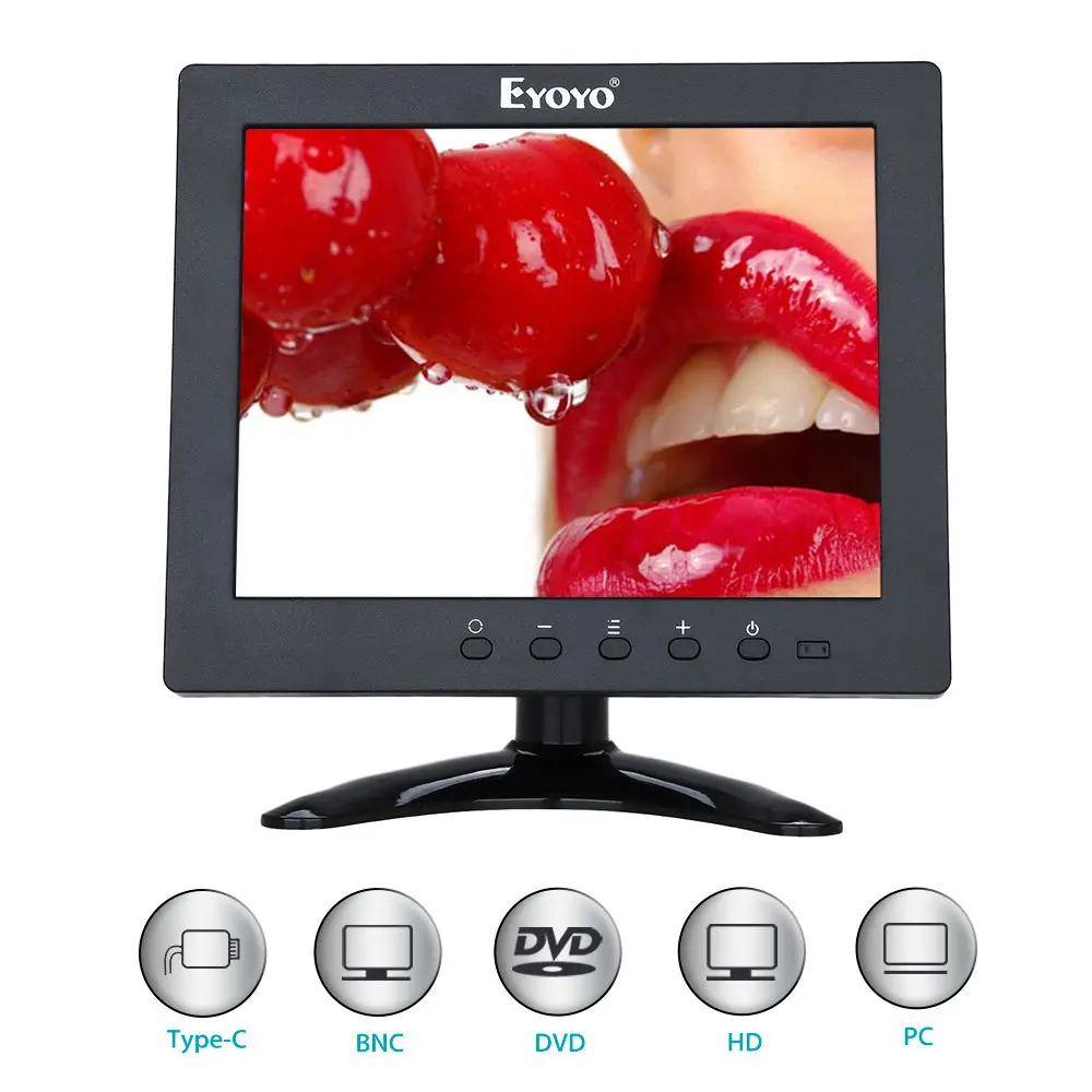 Eyoyo s801c 8 &quot1024*768 IPC ЖК-дисплей Кино Дисплей видео Мониторы AV HDML BNC Тип-C Вход для