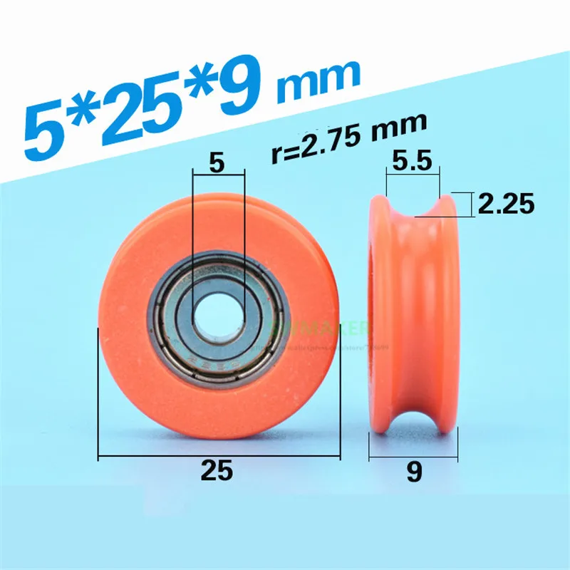 SWMAKER 5*25*9 мм POM подъемный ролик направляющего колеса U образный Ролик подшипника