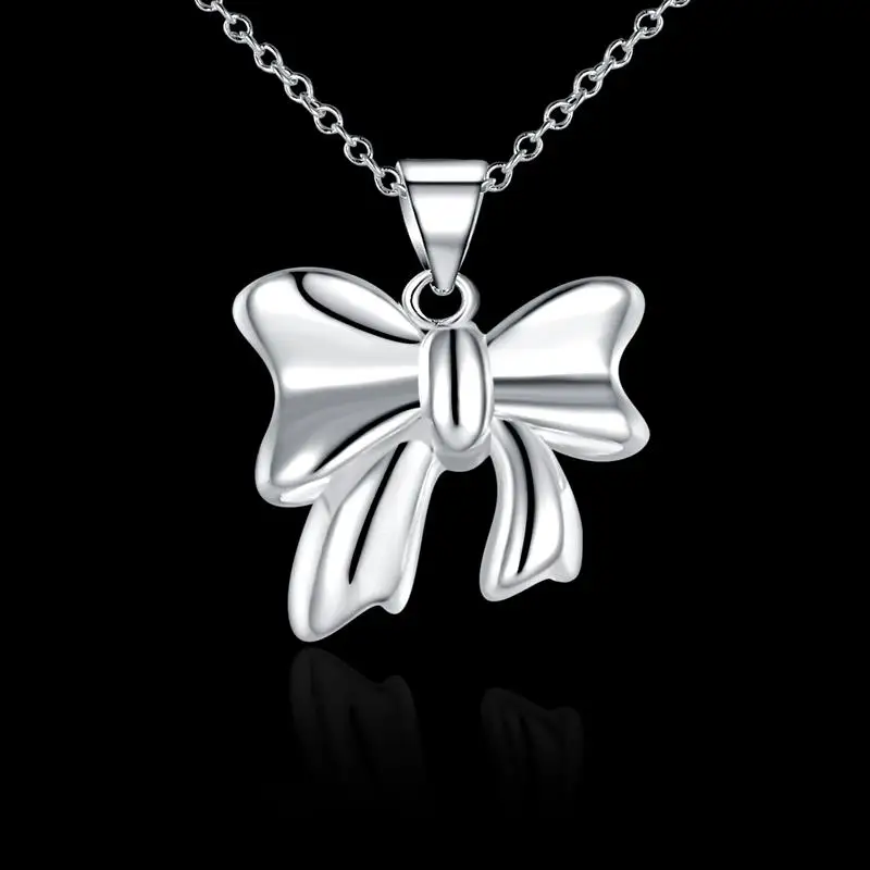 bow orecchini pendenti collane women dames zircon piedras pingente pendant blancos silver color lotes al por Dahu Rico necklaces | Украшения