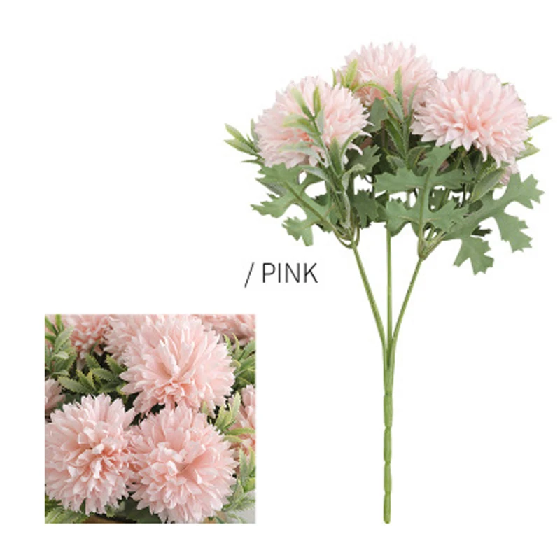 5 Heads/pc Artificial Dandelion Flower Ball Simulation Real Touch 7 Styles Fake Home Decoration Wedding Holding KGH0033 | Дом и сад