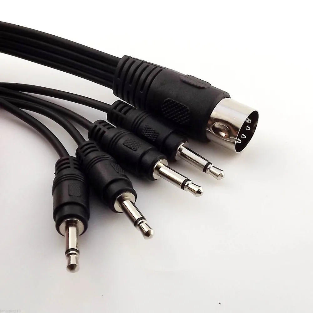 Черный Кабель адаптер MIDI DIN 5Pin для штекера 4x3 5 мм 1/8 &quotJack Mono AUX 50 см 1 шт.|jack aux cable|cable