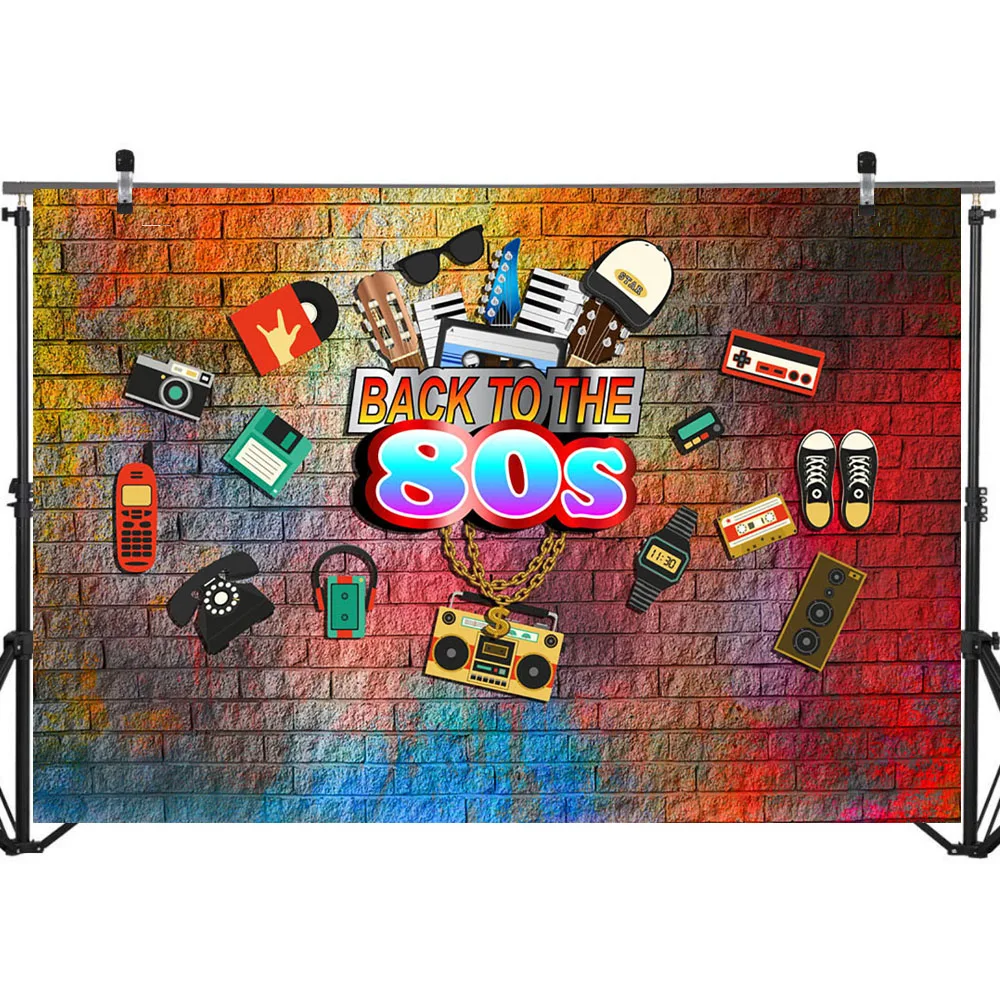 Фотофон Neoback Back to The 80s с граффити стеной в стиле хип хоп для дня рождения вечеринки