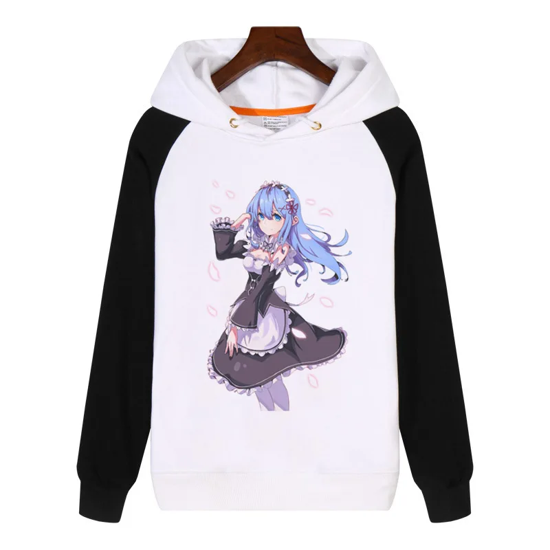 Длинные волосы Rem аниме Re Zero Японские Аниме толстовки Модные мужские и женские