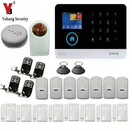 Yobang Security WIFI 4.3&quotTouch keypad Home GSM Alarm System IP Camera Door/window sensor Wireless Siren Android IOS APP Control |