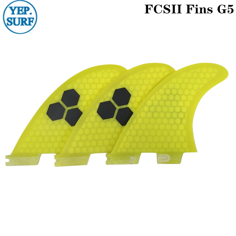 Доска для серфинга FCS2 G5 плавники желтый/синий/серый/белый/оранжевый/зеленый 6