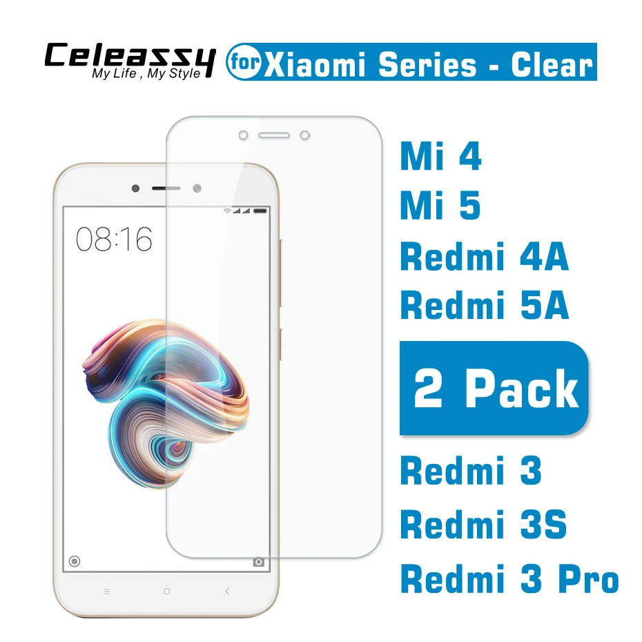 2 Упак. Оригинальное закаленное стекло celestassy 2.5D HD для Xiaomi Redmi 3 3X 3S Pro 4A 5A Xiomi Mi4 Mi5 Mi 4