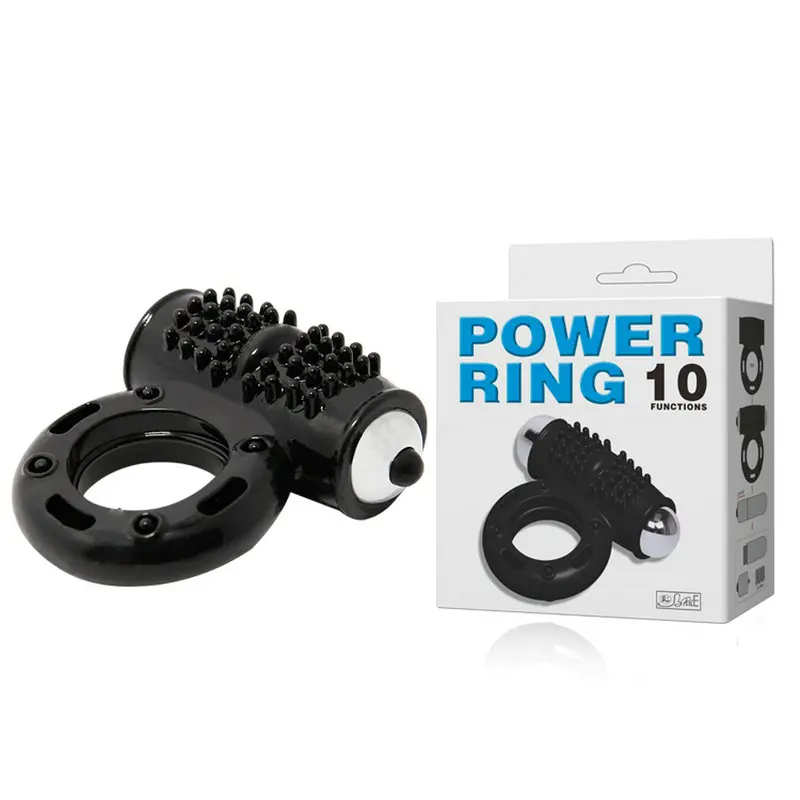 Baile Black Power Ring 10 Функция супер сильная вибрация водонепроницаемый клитор Stimuation