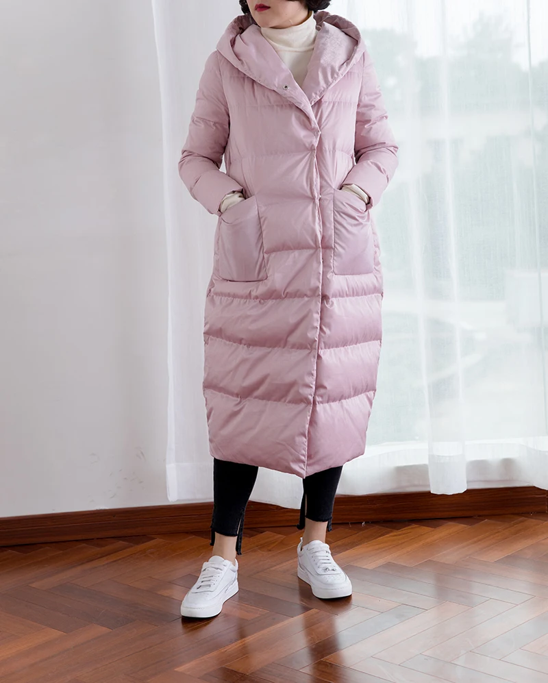 Женское зимнее пальто с капюшоном свободного покроя|hooded down|hood hoodhooded women |