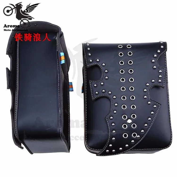 

1 pair Universal Motorcycle Saddle Bag PU Leather Motorbike Side Tool Pouch Tail Bag Luggage Saddlebags Tool Luggage Pannier Bag