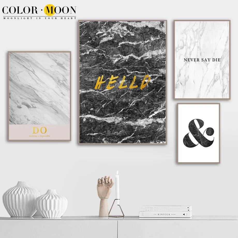 COLORMOON кавычки Квадро холст роспись стены Книги по искусству Nordic плакат Плакаты и
