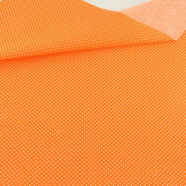 White Dot Design Orange Cotton Fabric Printed Patchwork Sewing Bed Sheet Crafts Dolls Clothes Fat Quarter Art Work Meter | Дом и сад