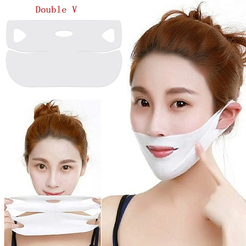 Двойная V образная r маска для лица лифтинг шеи бандаж похудения средство ухода за