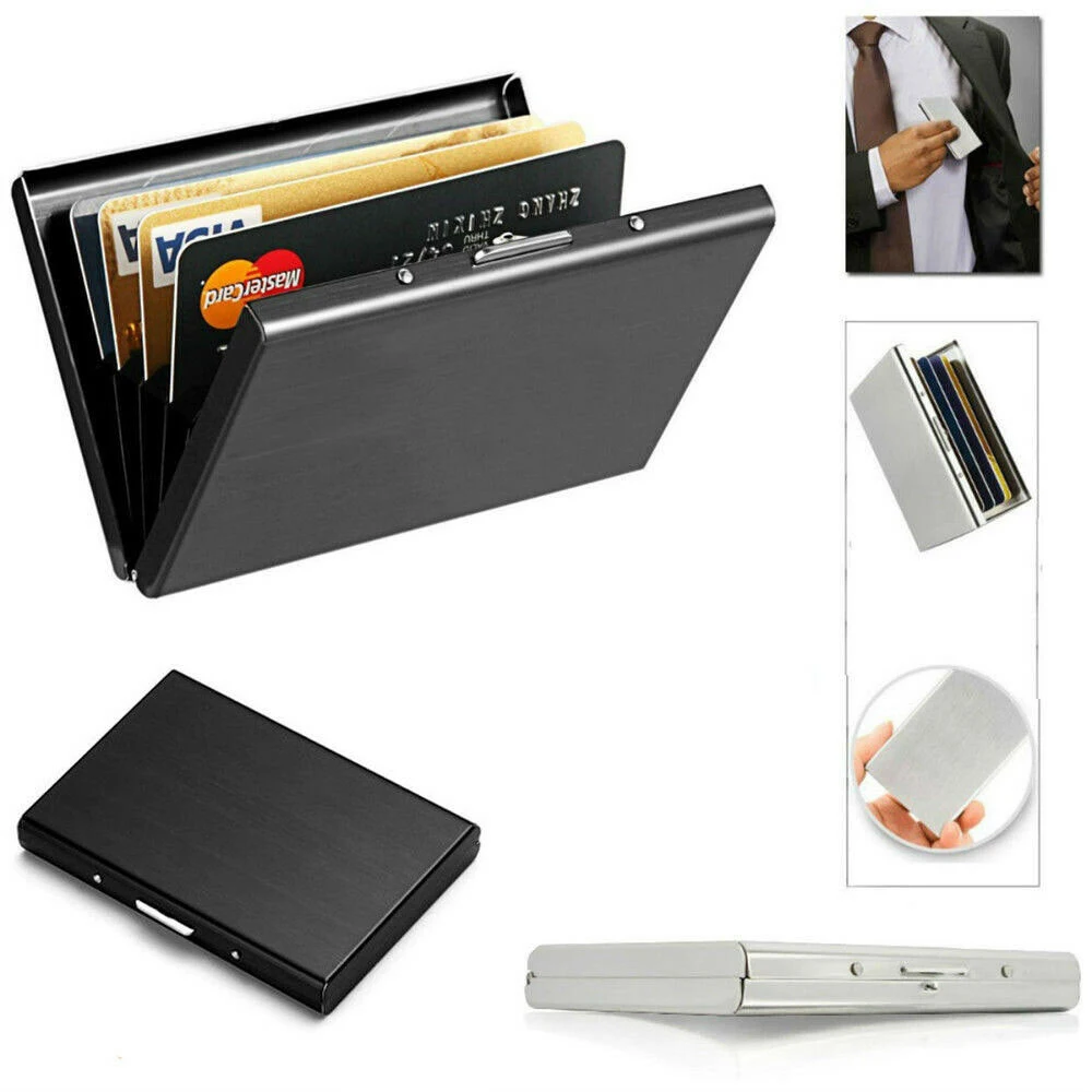 Card Case for Multi-function Box Stainless Steel Holder Wallet Credit ID Travel Slim Men 2 Colors Fashion Storage Bags | Дом и сад
