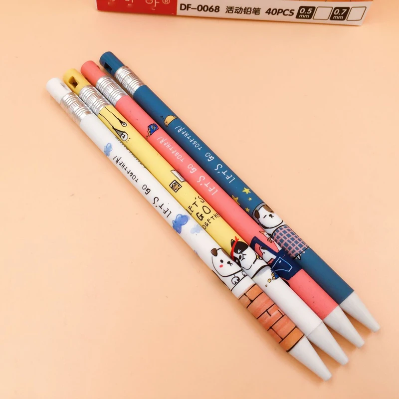 

Cute Puppy Dog 2.0mm Press Automatic Push Leading Pencils Student Stationery School Office Supply