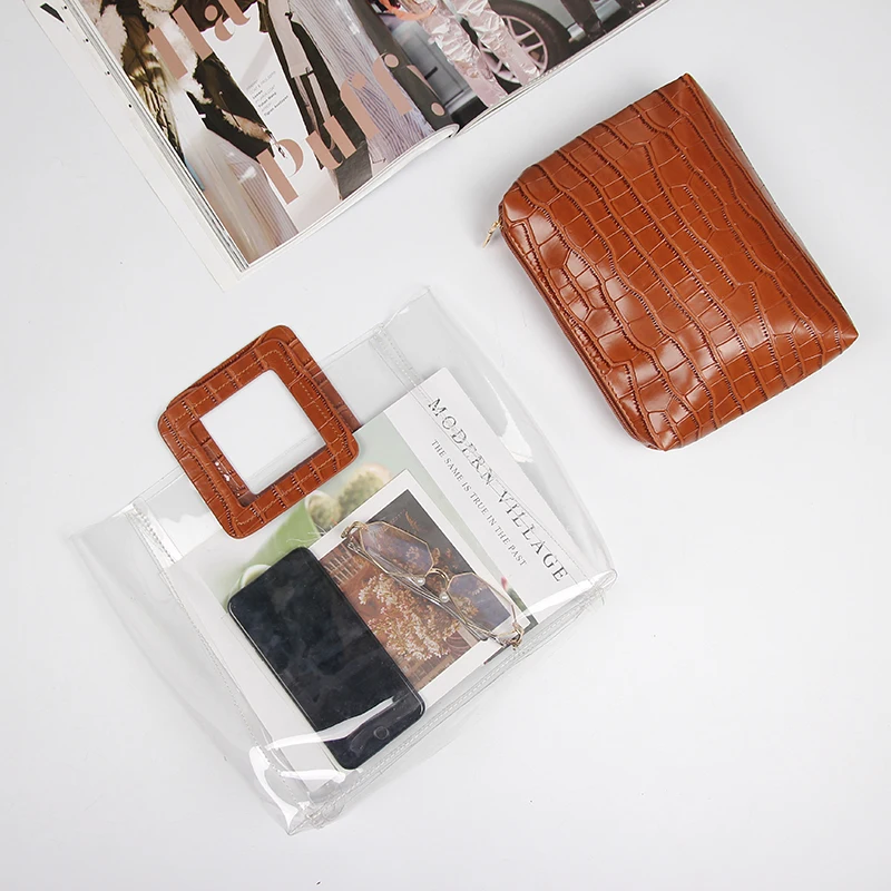 Прозрачная Сумка тоут из ПВХ большая прозрачная пластиковая пляжная сумка