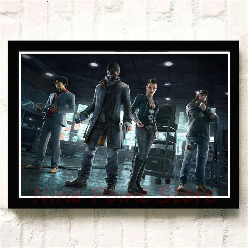 Watch Dogs бумажные плакаты с покрытием, игра, домашний интерьер, украшение, рисунок, ядро, наклейки на стену, бескаркасные