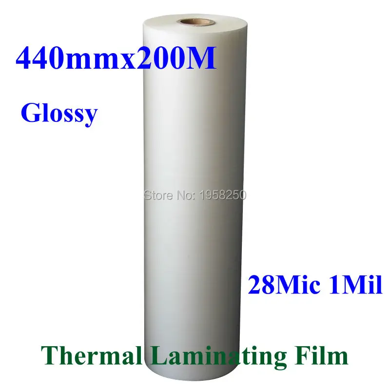 1 шт. Bopp 28Mic 440 мм x 200 м 1Mil Глянцевая Прозрачная дюймовая пленка для горячего