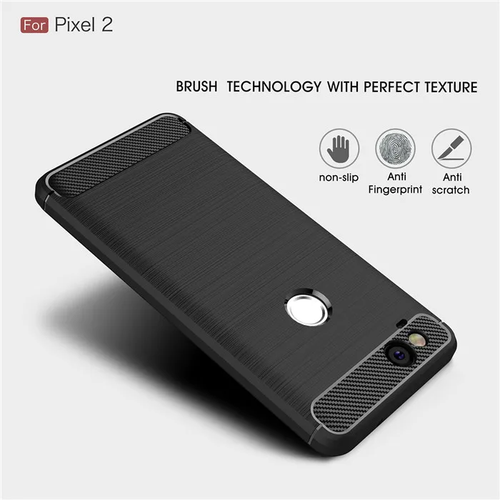 For Google Pixel 2 3 3A 4 XL case Slim Armor Soft Silicone Back Cover for Pixel 5 5A 4A 5G 6 Pro Brushed Carbon Fiber Coque