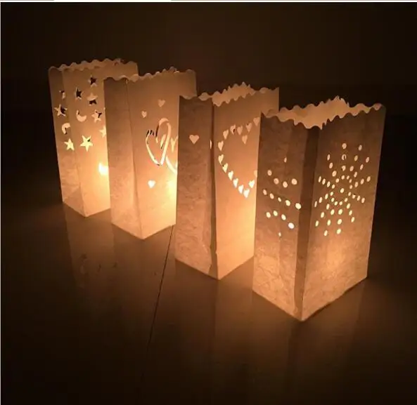 Фестиваль фонарь сердце чайный свет держатель Luminaria Бумажный Фонарь Свеча Сумка