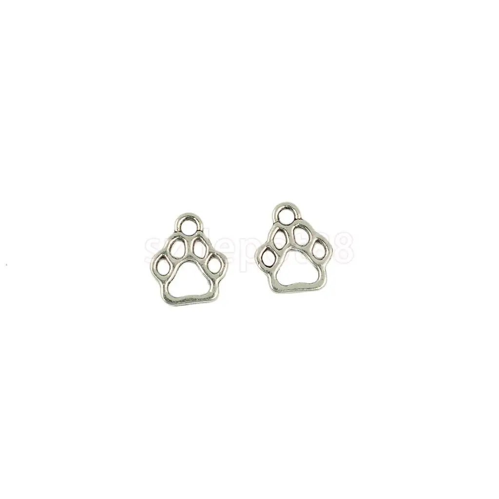 100pcs Tibetan Silver color Cute Filigree Puppy Paw Print Charms Pendant DIY Craft | Украшения и аксессуары