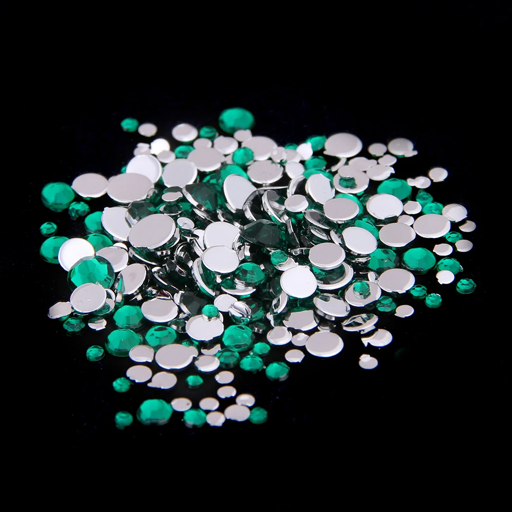 Умный цвет зеленый акриловые стразы обувь блестящие украшения для ногтей одежды