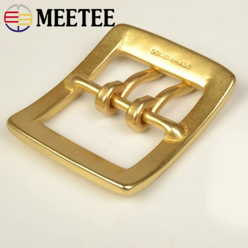 Meetee 1 шт. 40 мм мужской ремень пряжка оснастка твердая латунь двойная пряжка для ремня 37-38 мм пояс ремень голова для украшения джинсов аксессуары