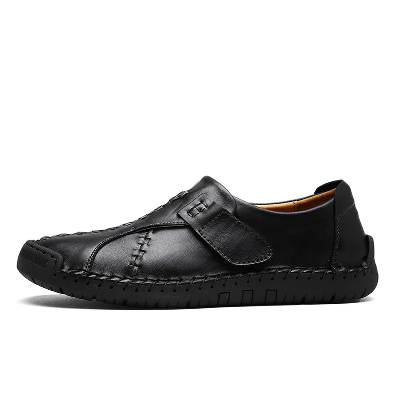 Top Men's casual driving shoes Slip-on city loafers male 2018 summer Genuine leather soft moccasins flats gomminos black brown | Обувь
